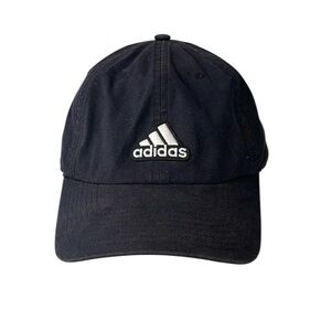 Adidas AeroReady 100% cotton black baseball hat cap.‎ Adjustable slide back.
